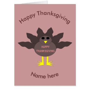 Thanksgiving Plucked Turkey Huge Custom Card