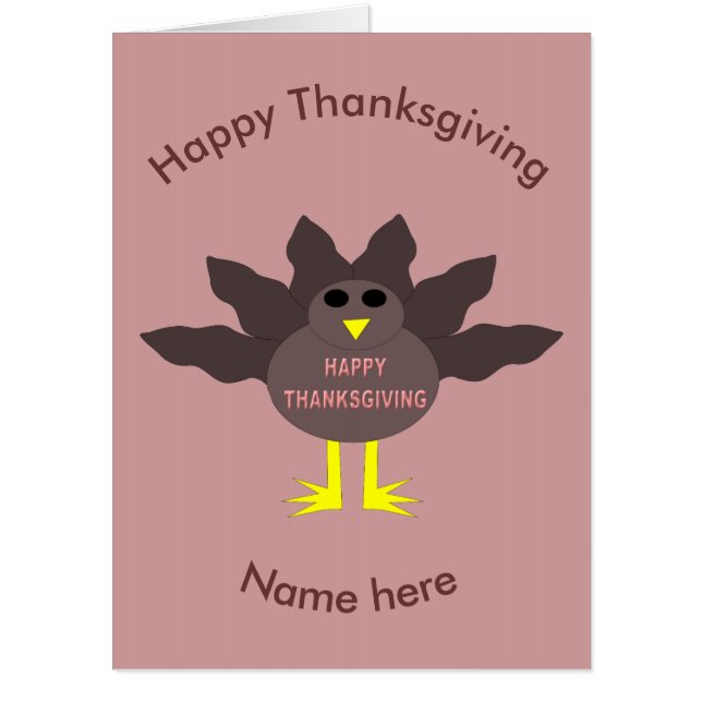 Thanksgiving Plucked Turkey Huge Custom Card (Front)
