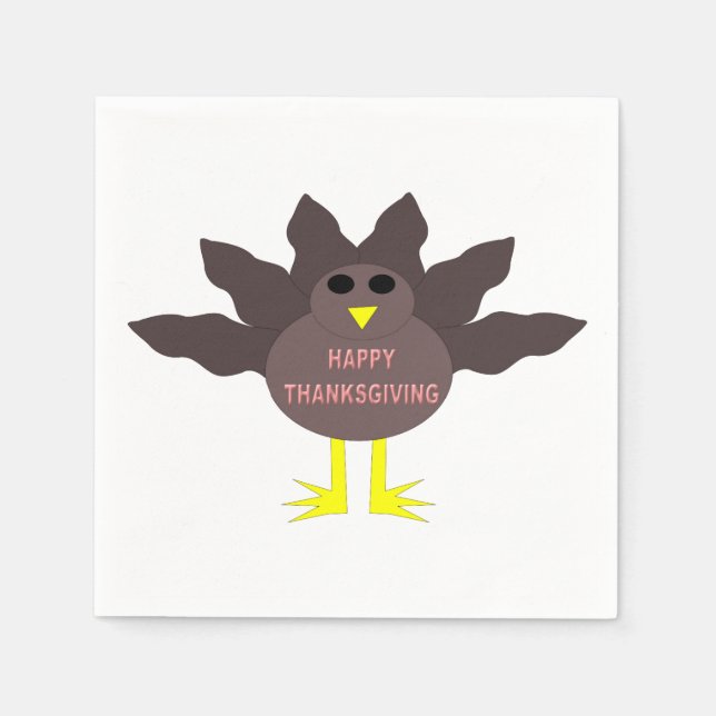 Thanksgiving Plucked Turkey Paper Napkins (Front)