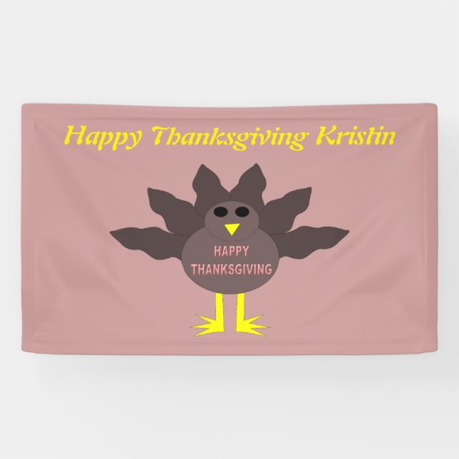Thanksgiving Plucked Turkey Personalized Banner (Horizontal)