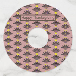 Thanksgiving Plucked Turkey Personalized Wine Glass Tag