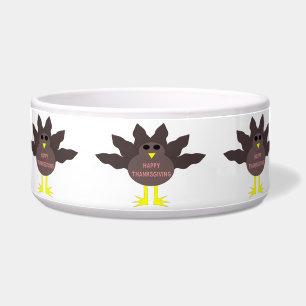 Thanksgiving Plucked Turkey Pet Bowl