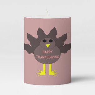 Thanksgiving Plucked Turkey Pillar Candle