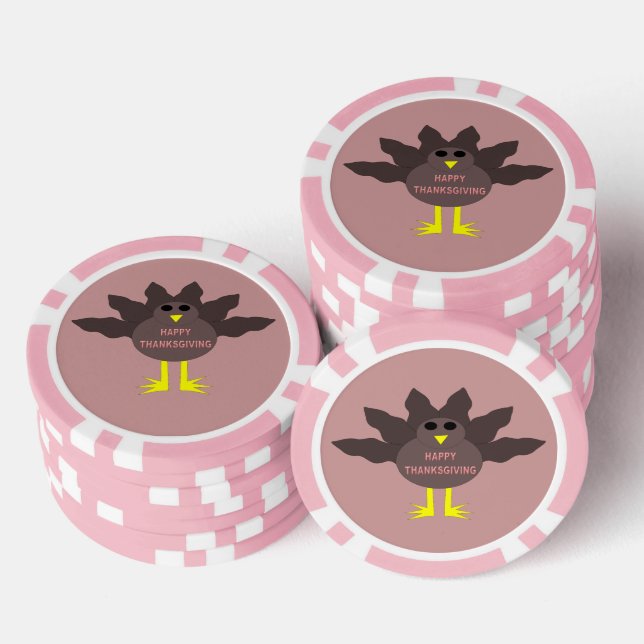 Thanksgiving Plucked Turkey Poker Chips (Stack)