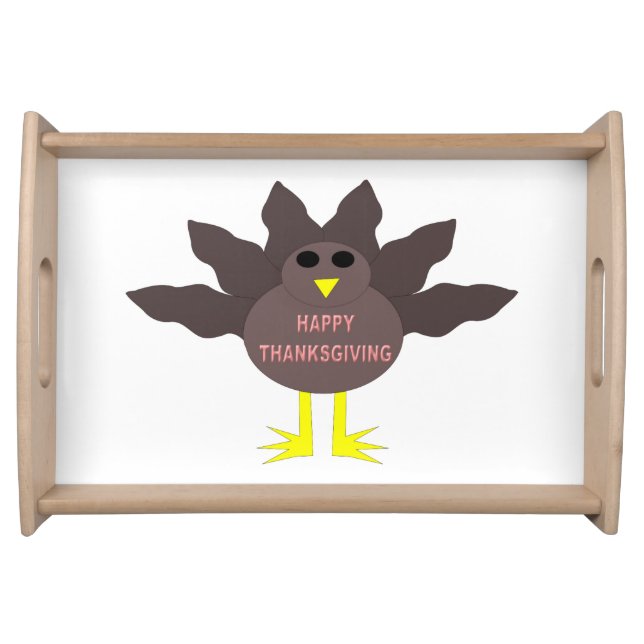 Thanksgiving Plucked Turkey Serving Tray (Front)