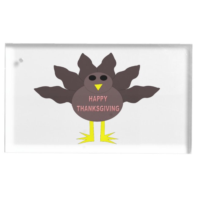 Thanksgiving Plucked Turkey Table Card Holder (Front)