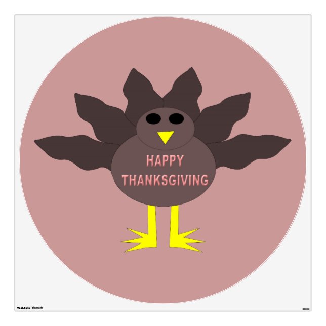Thanksgiving Plucked Turkey Wall Decal (Front)