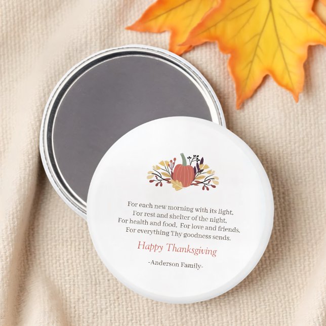 Thanksgiving Poem Country Rustic Pumpkin Bouquet Magnet (Creator Uploaded)