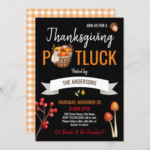 Thanksgiving Potluck Invitation