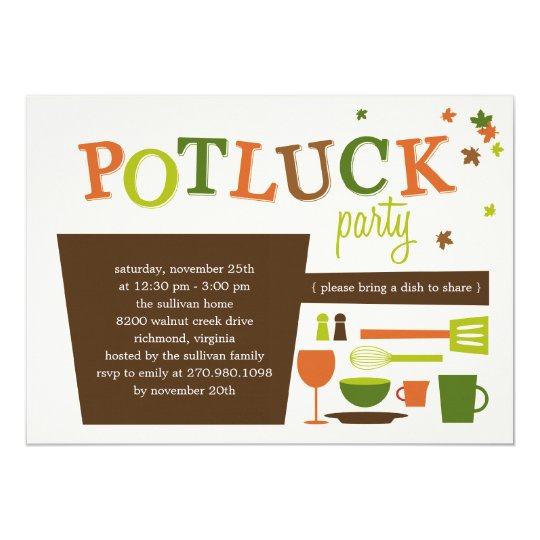 Potluck Party Invitations Template 7
