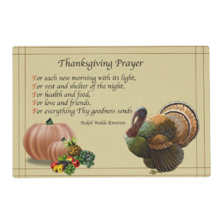 Thanksgiving Prayer and Blessings Placemat