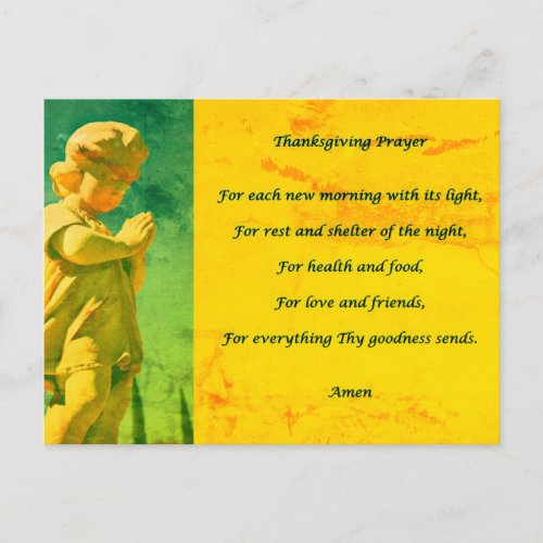 Thanksgiving Prayer Holiday Postcard