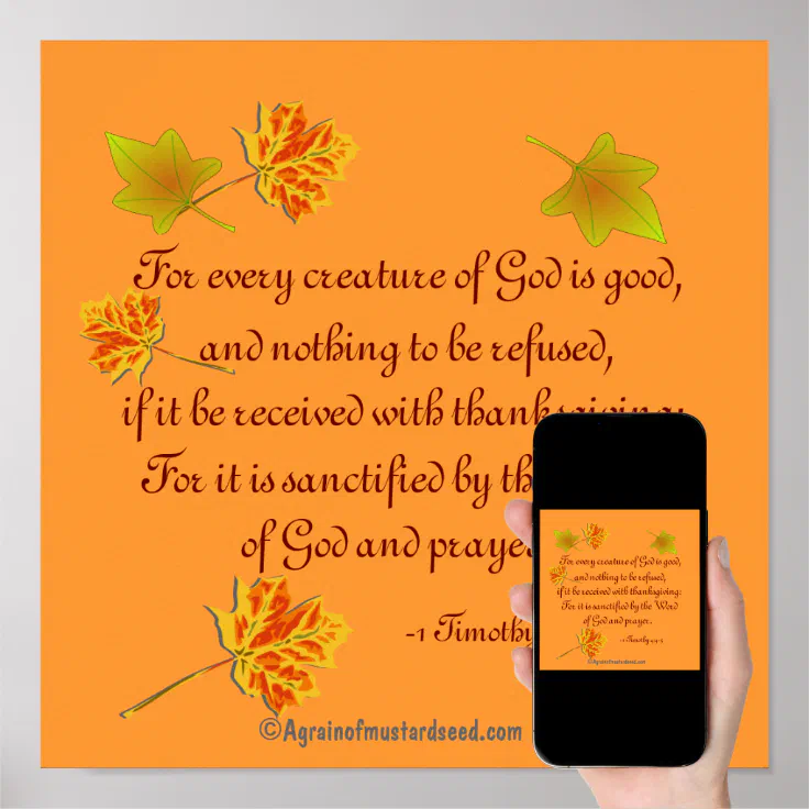 Thanksgiving Prayer Poster | Zazzle