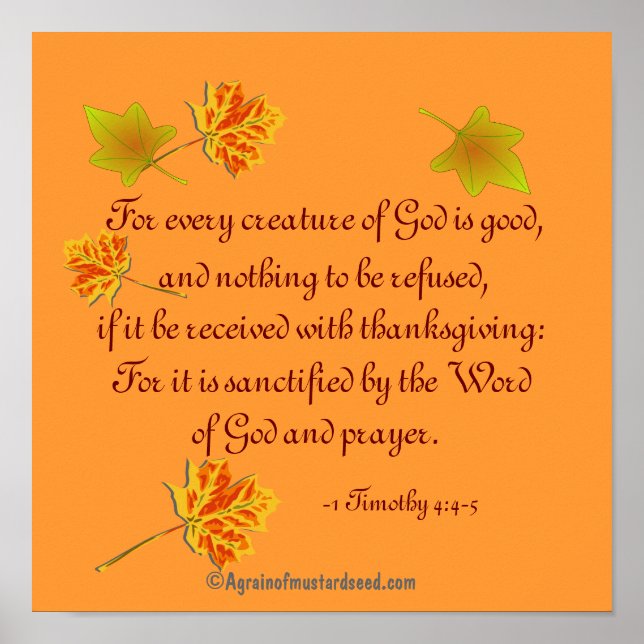 Thanksgiving Prayer Poster (Front)