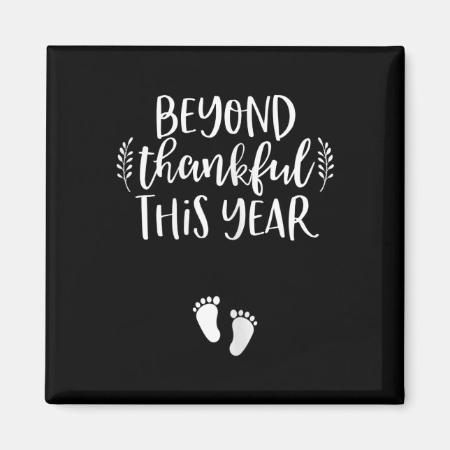 Thanksgiving Pregnancy Announcement  Fall Baby Rev Magnet (Front)