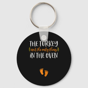 Thanksgiving Pregnancy Announcement  Turkey Baby R Keychain