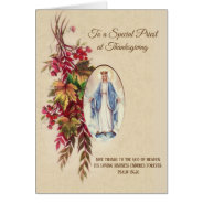 Thanksgiving Priest Virgin Mary Autumn Flowers at Zazzle