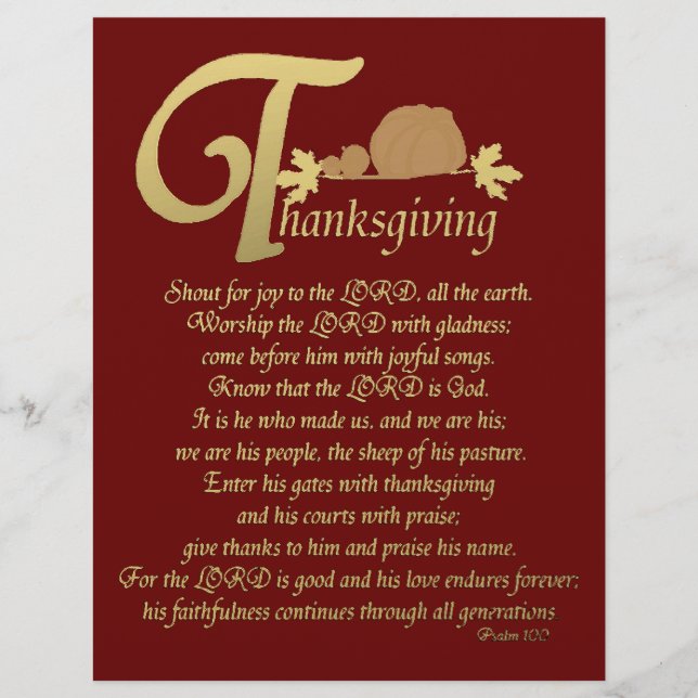 Thanksgiving - Psalm 100 Flyer (Front)