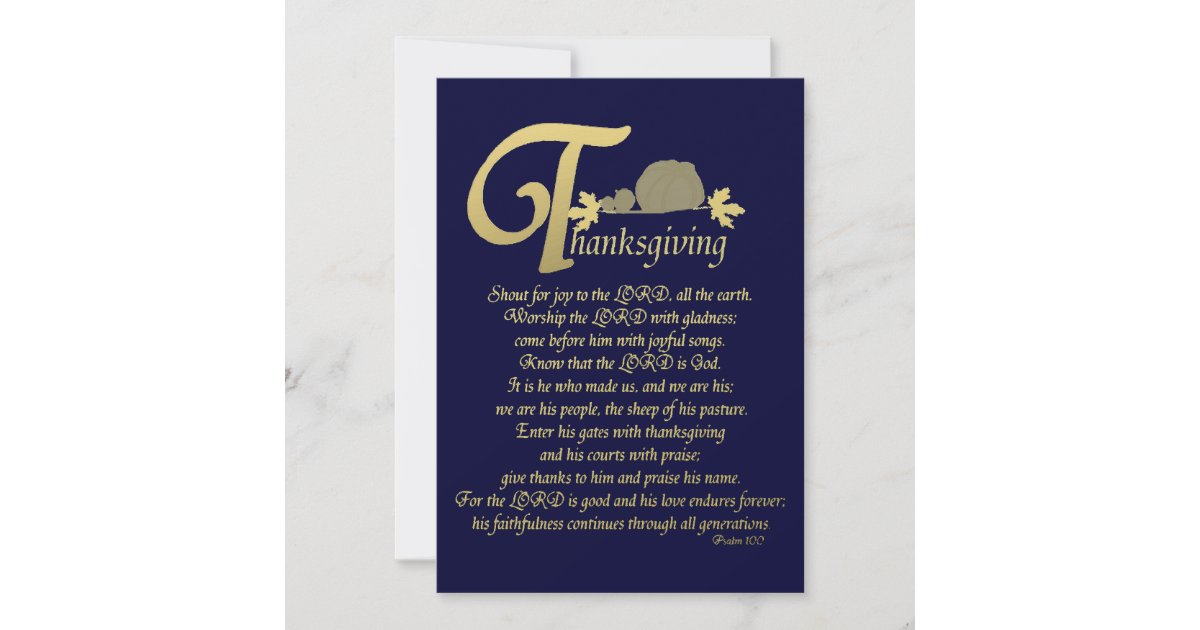 Thanksgiving - Psalm 100 Holiday Card | Zazzle.com
