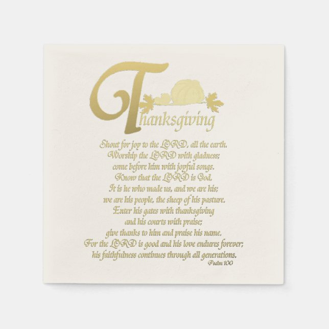 Thanksgiving - Psalm 100 Napkins (Front)