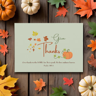 Thanksgiving Psalm 107:1   Christian Custom Family Holiday Card