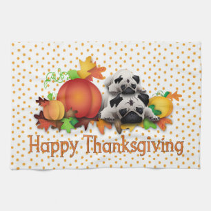 Thanksgiving Pugs and Pumpkins Gifts, Tees Towel