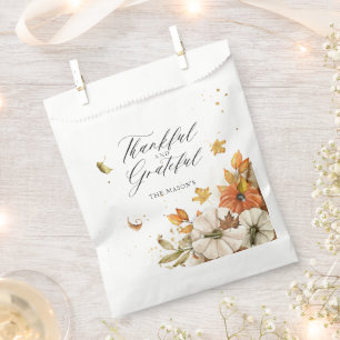 Thanksgiving Pumpkin and Leaves Theme Favor Bag