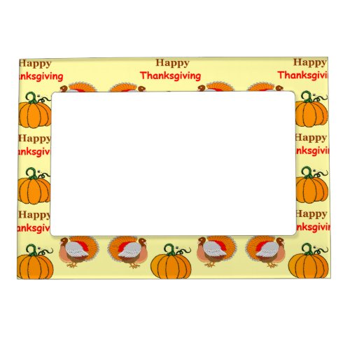 Thanksgiving pumpkin and turkey magnetic frame