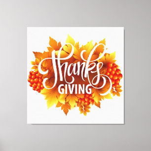 Thanksgiving Pumpkin & Autumn Canvas Print