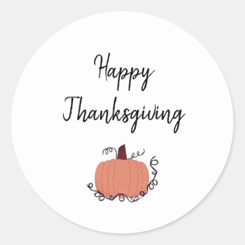 Thanksgiving Pumpkin Autumn Classic Round Sticker