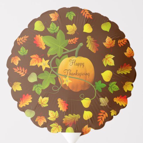 Thanksgiving Pumpkin  Autumn Leaves Balloon