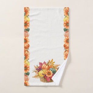 Thanksgiving Pumpkin Basket Hand Towel