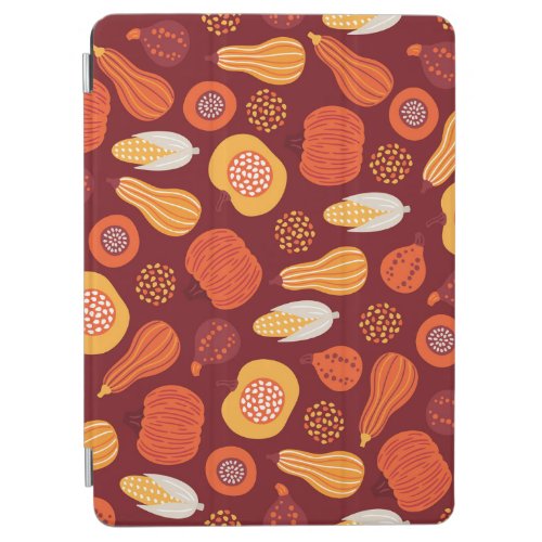 Thanksgiving Pumpkin Brown Seamless Pattern iPad Air Cover