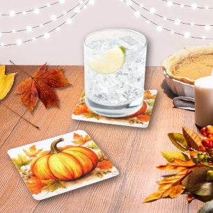Thanksgiving Pumpkin Coasters – Fall Harvest Table