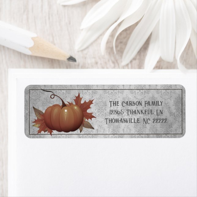 Thanksgiving Pumpkin Damask | Gray Label (Insitu)