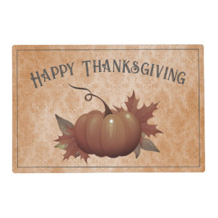 Thanksgiving Pumpkin Damask   Orange Placemat