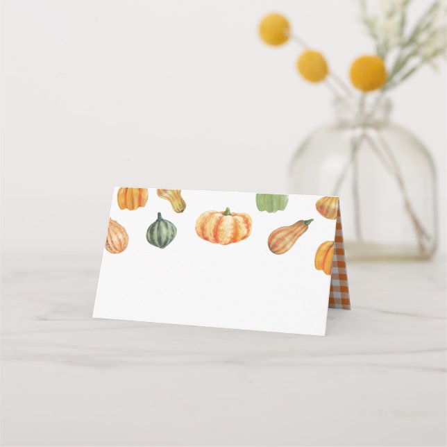 Thanksgiving Pumpkin Dinner Place Card (Front)