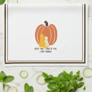Thanksgiving Pumpkin Dogs Kitchen Towels