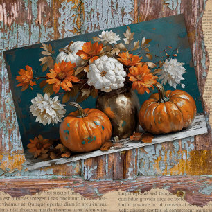 Thanksgiving Pumpkin Fall Autumn Rustic Decoupage Tissue Paper
