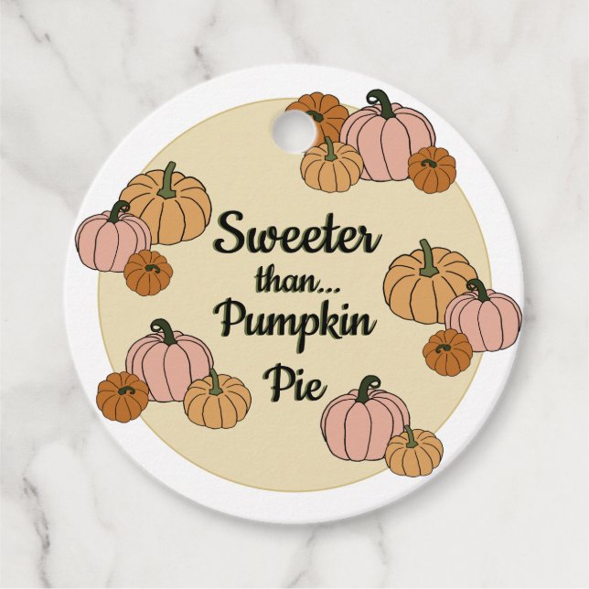 Thanksgiving pumpkin  favor tags (Front)