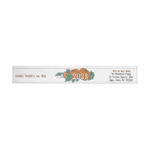 Thanksgiving Pumpkin Giving Thanks for You Return Wrap Around Label