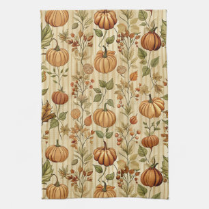 Thanksgiving Pumpkin Harvest Autumn Pattern Kitchen Towel
