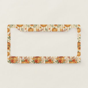 Thanksgiving Pumpkin Harvest Autumn Pattern License Plate Frame