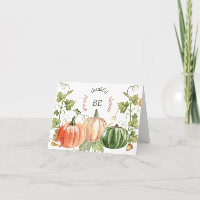 Thanksgiving Pumpkin Harvest  Card (Front)