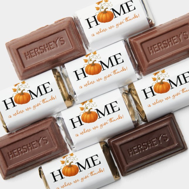 Thanksgiving Pumpkin Home is Where We Give Thanks Hershey's Miniatures (Assorted)