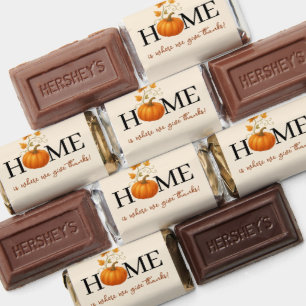 Thanksgiving Pumpkin Home is Where We Give Thanks Hershey's Miniatures