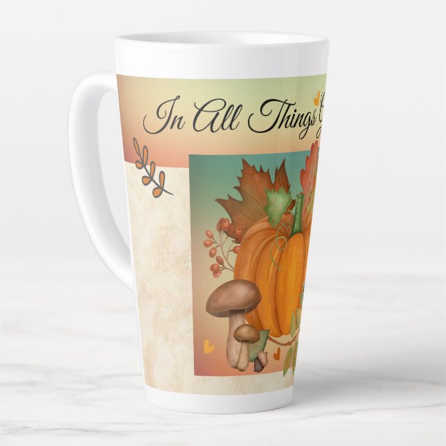 Thanksgiving Pumpkin Latte Mug (Left Angle)
