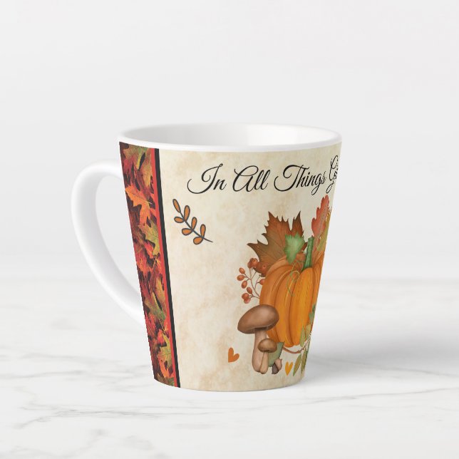 Thanksgiving Pumpkin Latte Mug (Left Angle)