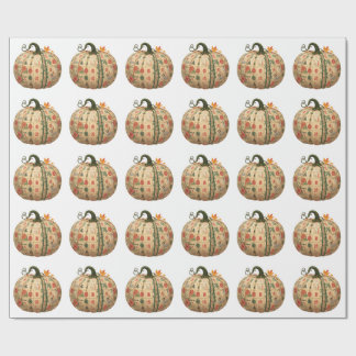Thanksgiving Pumpkin Made of Mahjong Pieces Fall Wrapping Paper