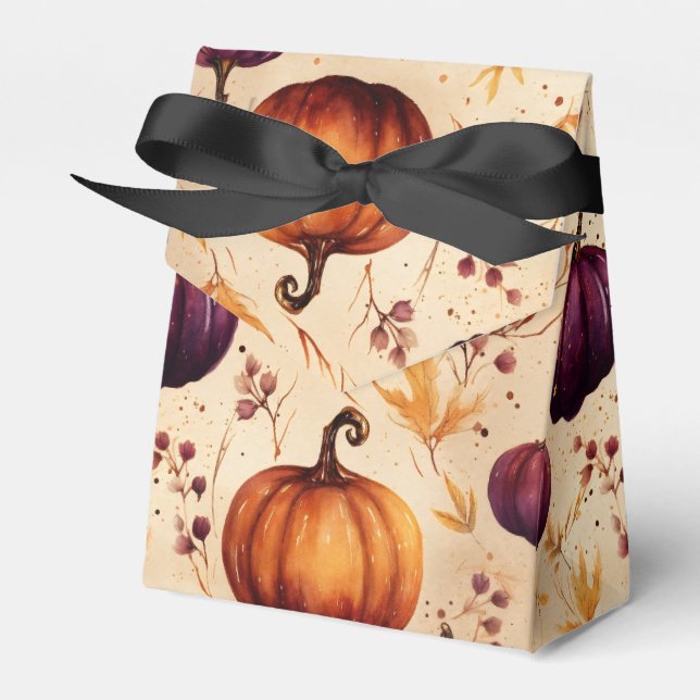 Thanksgiving Pumpkin Patch Pumpkins Autumn Harvest Favor Boxes (Front Side)